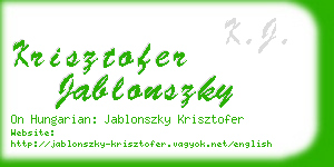 krisztofer jablonszky business card